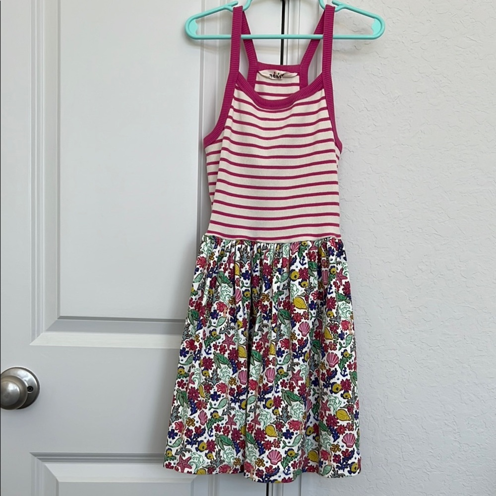 Mini Boden Striped and Mermaid Print Kids Dress, like new